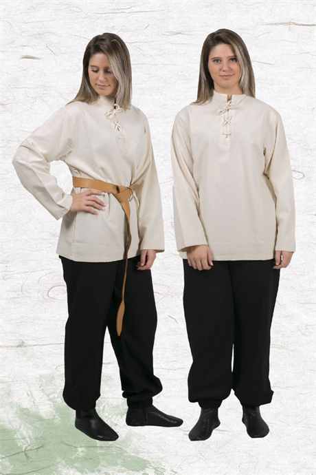 ARES Natur Cotton Shirt : Medieval Viking Larp and Renaissance Shirt