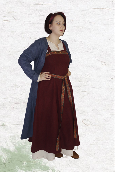 Birka indigo Blue: Medieval Viking Women Wool Coat