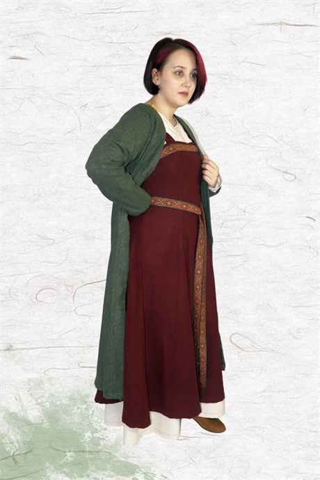Birka Khaki : Medieval Viking Women Wool Coat