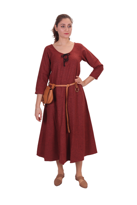 DAGNA Orange Wool Dress - Medieval Viking Women Battle Dress. Made in Turkey by bycalvina.us