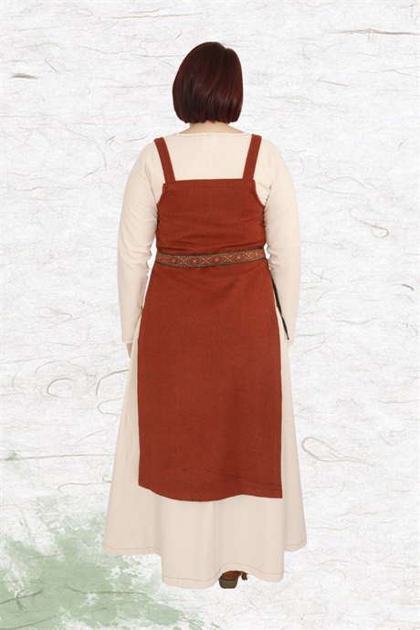 GYDA: Orange - Medieval Viking Wool Apron Dress
