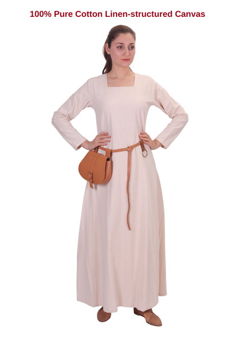 JOHANNA Natur Cotton Underdress - Medieval Viking Women Underdress .Made in Turkey by bycalvina.us