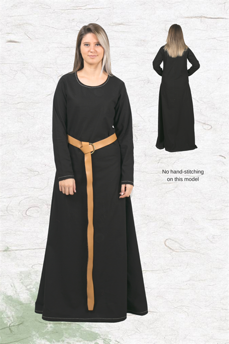 LENA Black : Medieval Viking Women Cotton Underdress