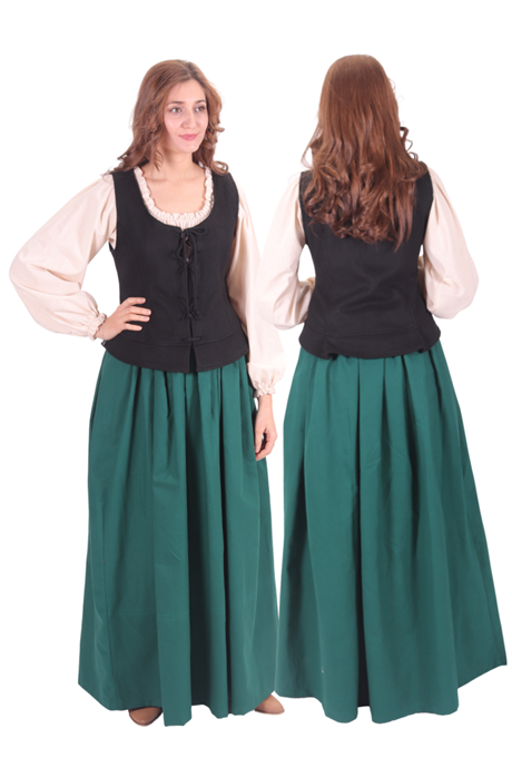 LEONA Black Wool Bodice - Medieval Viking Middle ages Renaissance women  bodice whench 