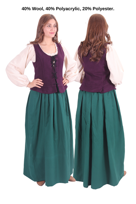 LEONA Purple Wool Bodice - Medieval Viking Middle ages Renaissance women  bodice whench 