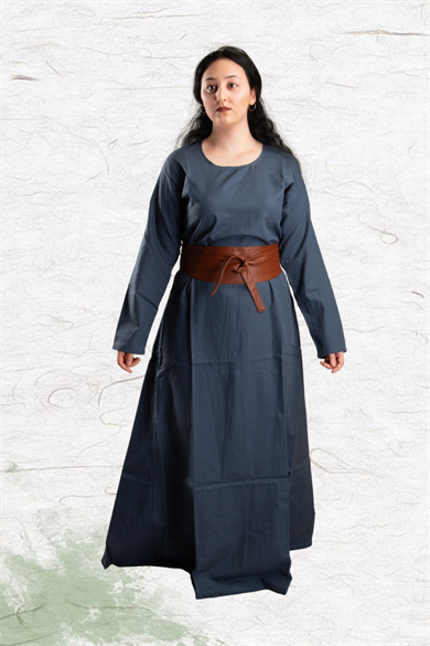 LENA Blue : Medieval Viking Women Cotton Underdress