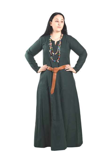 WILMA Green Wool Dress : Medieval Viking Women Dress