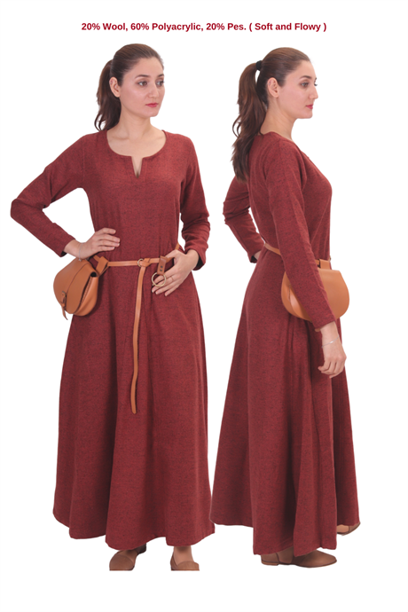 WILMA Orange Wool Dress : Medieval Viking Women Dress